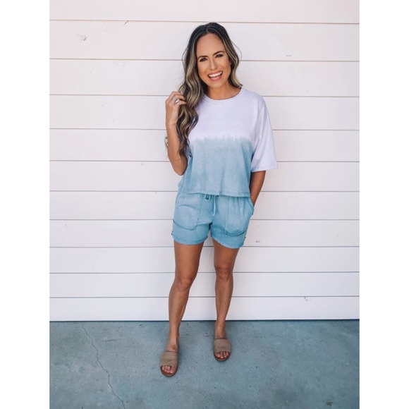 Ruthie Grace Blue/White Ombré Two Piece Lounge Set - Picture 2 of 7